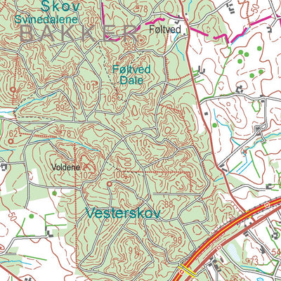 Kortforsyningen Brønderslev (1:50,000 scale) digital map