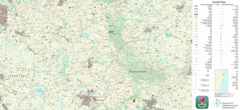 Kortforsyningen Dronninglund (1:25,000 scale) digital map