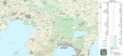 Kortforsyningen Ebeltoft 1 (1:25,000 scale) digital map
