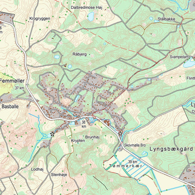 Kortforsyningen Ebeltoft 1 (1:25,000 scale) digital map