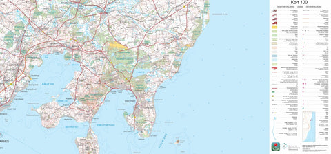 Kortforsyningen Ebeltoft (1:100,000 scale) digital map