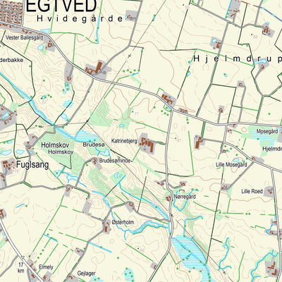 Kortforsyningen Egtved (1:25,000 scale) digital map