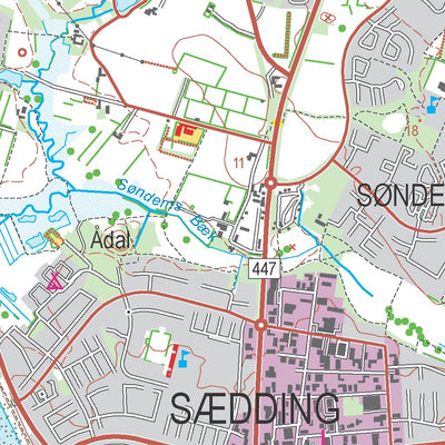 Kortforsyningen Esbjerg N (1:50,000 scale) digital map