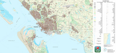 Kortforsyningen Esbjerg Ø (1:25,000 scale) digital map