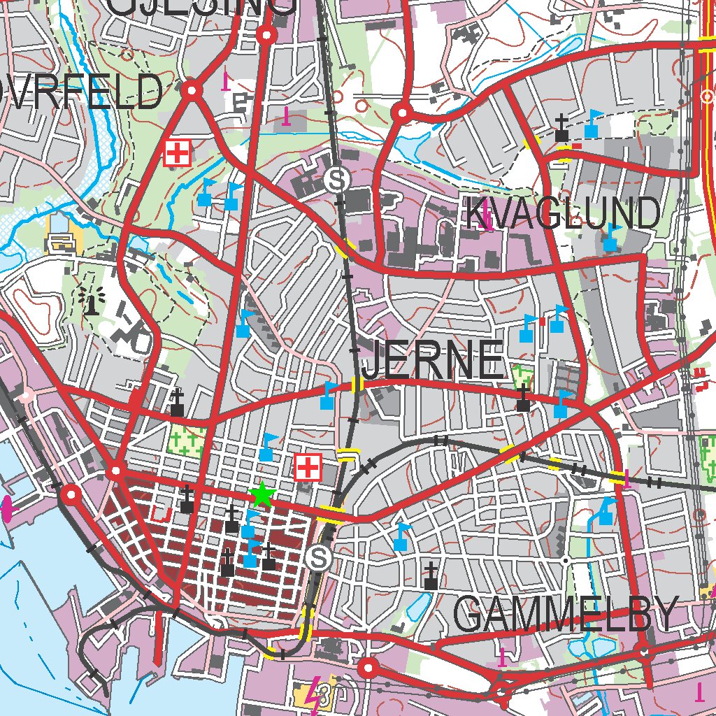 Fano Maps Fanø (1:100,000 scale) Map by Kortforsyningen | Avenza Maps