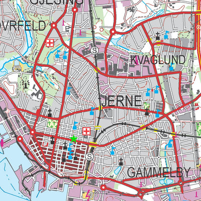 Kortforsyningen Fanø (1:100,000 scale) digital map