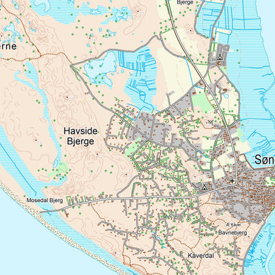 Kortforsyningen Fanø (1:25,000 scale) digital map