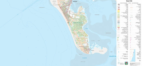Kortforsyningen Fanø (1:50,000 scale) digital map