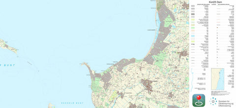 Kortforsyningen Fårevejle (1:25,000 scale) digital map