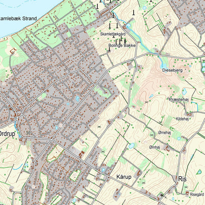 Kortforsyningen Fårevejle (1:25,000 scale) digital map