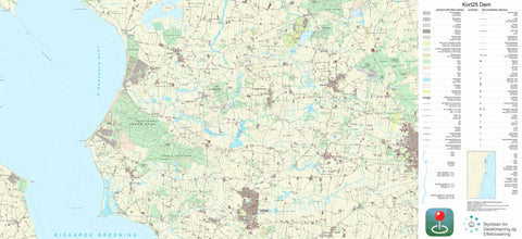 Kortforsyningen Farsø (1:25,000 scale) digital map