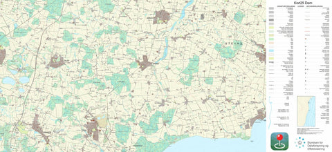 Kortforsyningen Faxe (1:25,000 scale) digital map