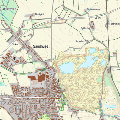 Kortforsyningen Faxe (1:25,000 scale) digital map