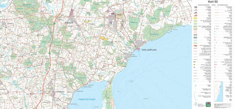 Kortforsyningen Faxe (1:50,000 scale) digital map