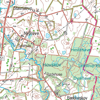 Kortforsyningen Faxe (1:50,000 scale) digital map