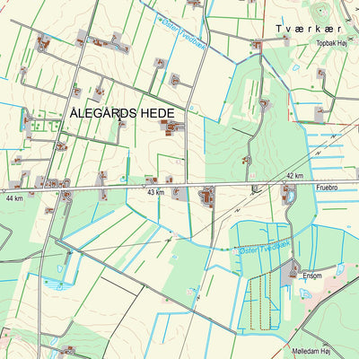 Kortforsyningen Fjerritslev (1:25,000 scale) digital map