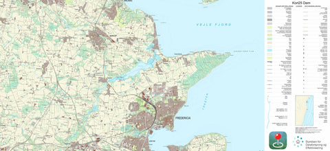 Kortforsyningen Fredericia (1:25,000 scale) digital map