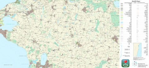 Kortforsyningen Fuglebjerg (1:25,000 scale) digital map