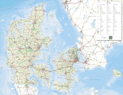 Kortforsyningen General Map of Denmark (1:500,000) digital map
