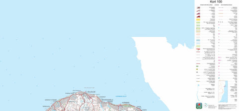 Kortforsyningen Gilleleje (1:100,000 scale) digital map