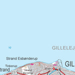 Kortforsyningen Gilleleje (1:100,000 scale) digital map