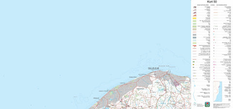 Kortforsyningen Gilleleje (1:50,000 scale) digital map