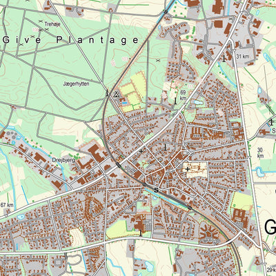 Kortforsyningen Give (1:25,000 scale) digital map