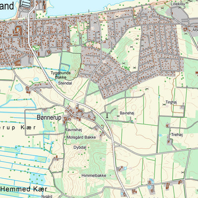 Kortforsyningen Glesborg (1:25,000 scale) digital map