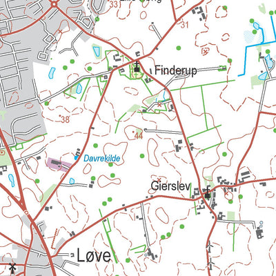 Kortforsyningen Gørlev (1:50,000 scale) digital map