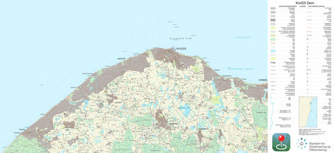 Kortforsyningen Græsted (1:25,000 scale) digital map