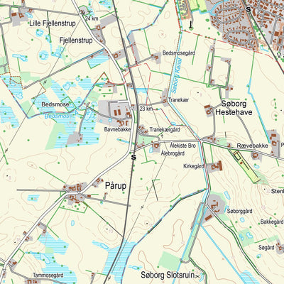 Kortforsyningen Græsted (1:25,000 scale) digital map