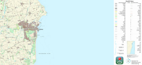 Kortforsyningen Grenaa 1 (1:25,000 scale) digital map