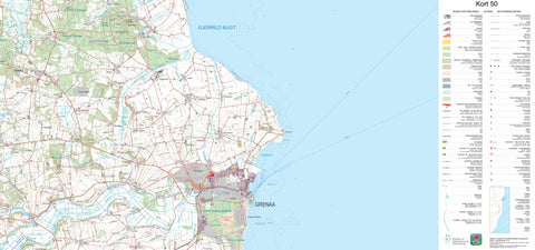 Kortforsyningen Grenaa 1 (1:50,000 scale) digital map
