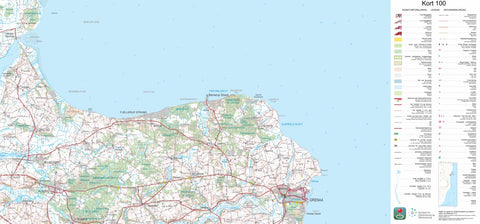 Kortforsyningen Grenaa (1:100,000 scale) digital map