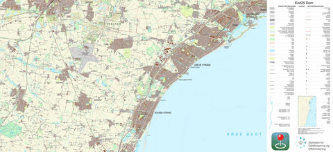 Kortforsyningen Greve (1:25,000 scale) digital map