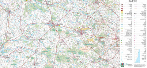 Kortforsyningen Grindsted (1:100,000 scale) digital map