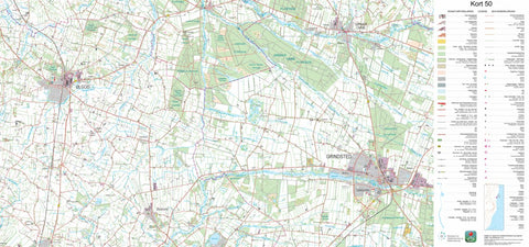 Kortforsyningen Grindsted (1:50,000 scale) digital map