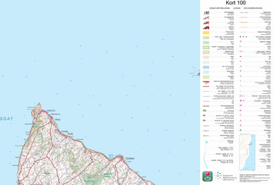 Kortforsyningen Gudhjem 1 (1:100,000 scale) digital map