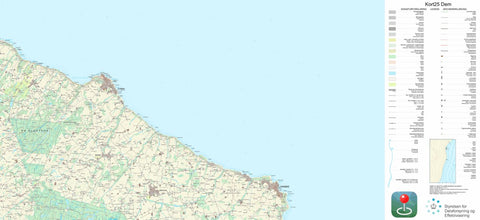 Kortforsyningen Gudhjem 1 (1:25,000 scale) digital map