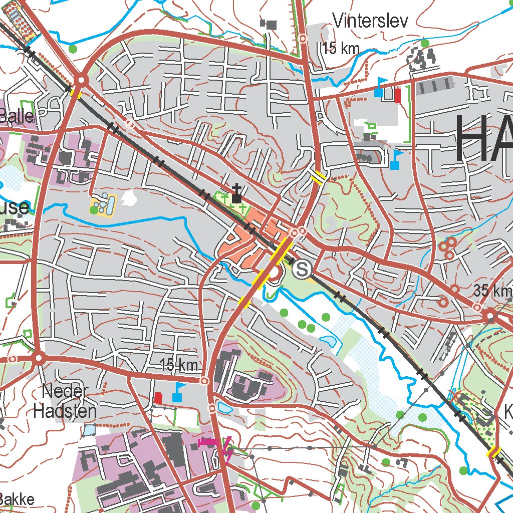 Hadsten Hadsten (1:50,000 scale) Map by Kortforsyningen | Avenza Maps