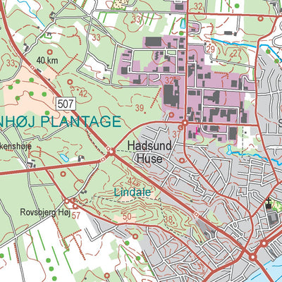Kortforsyningen Hadsund 1 (1:50,000 scale) digital map