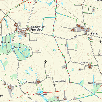 Kortforsyningen Hammel (1:25,000 scale) digital map