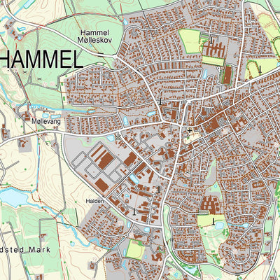 Kortforsyningen Hammel (1:25,000 scale) digital map