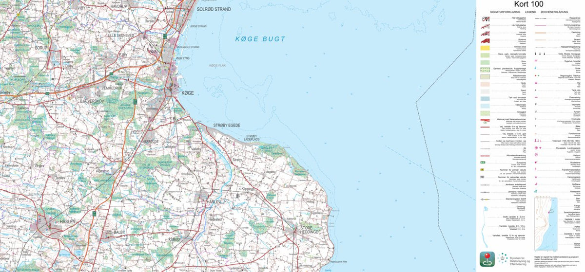 Haslev (1:100,000 scale) Map by Kortforsyningen | Avenza Maps