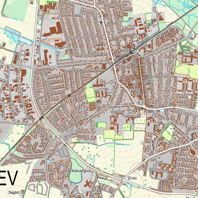 Kortforsyningen Haslev (1:25,000 scale) digital map