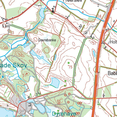 Kortforsyningen Haslev (1:50,000 scale) digital map