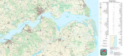 Kortforsyningen Havndal (1:25,000 scale) digital map