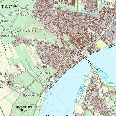 Kortforsyningen Havndal (1:25,000 scale) digital map