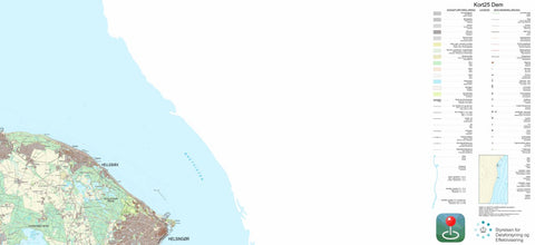 Kortforsyningen Helsingør (1:25,000 scale) digital map