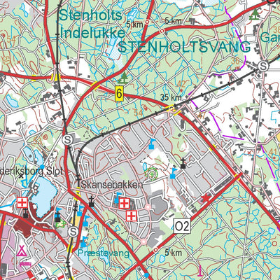Kortforsyningen Hillerød (1:100,000 scale) digital map